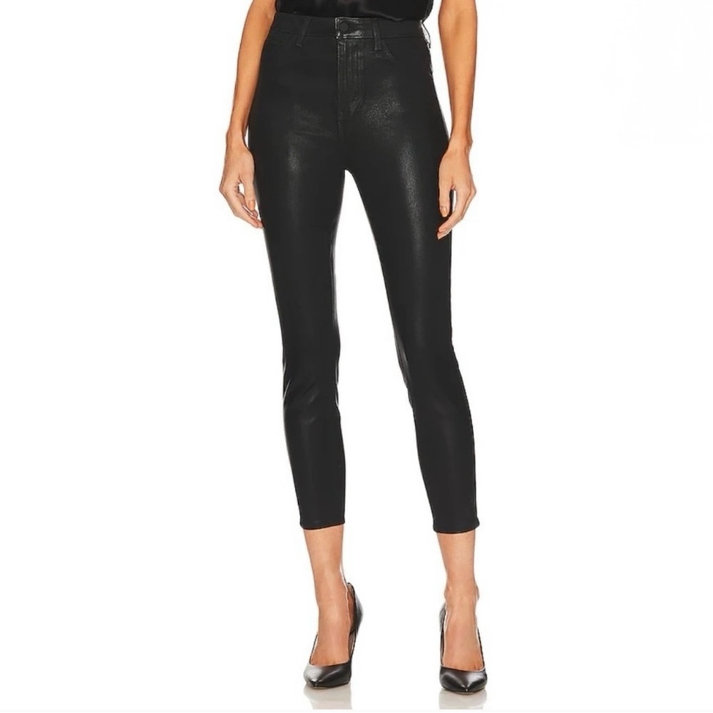 L’AGENCE Akira Coated Skinny Jeans Black Ultra High Rise Size 26